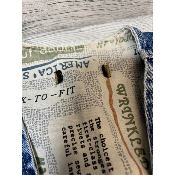 Levis Vtg USA Denim Vest Lined Sample Clothing Size Large? Read Reversible - Picture 2 of 16